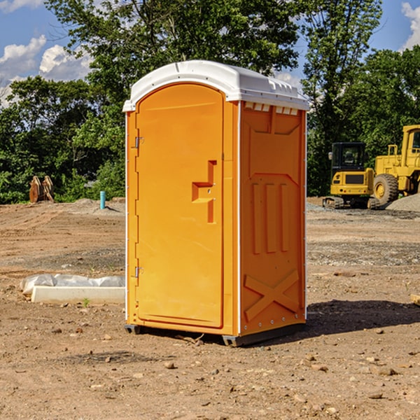 how often are the portable restrooms cleaned and serviced during a rental period in Ochiltree County